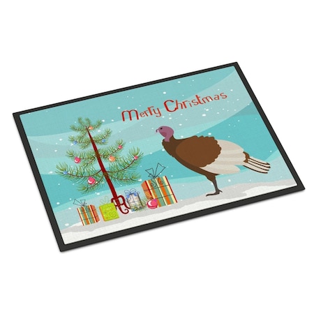 Carolines Treasures Bourbon Red Turkey Hen Christmas Indoor or Outdoor Mat, 18 x 27 in. BB9349MAT